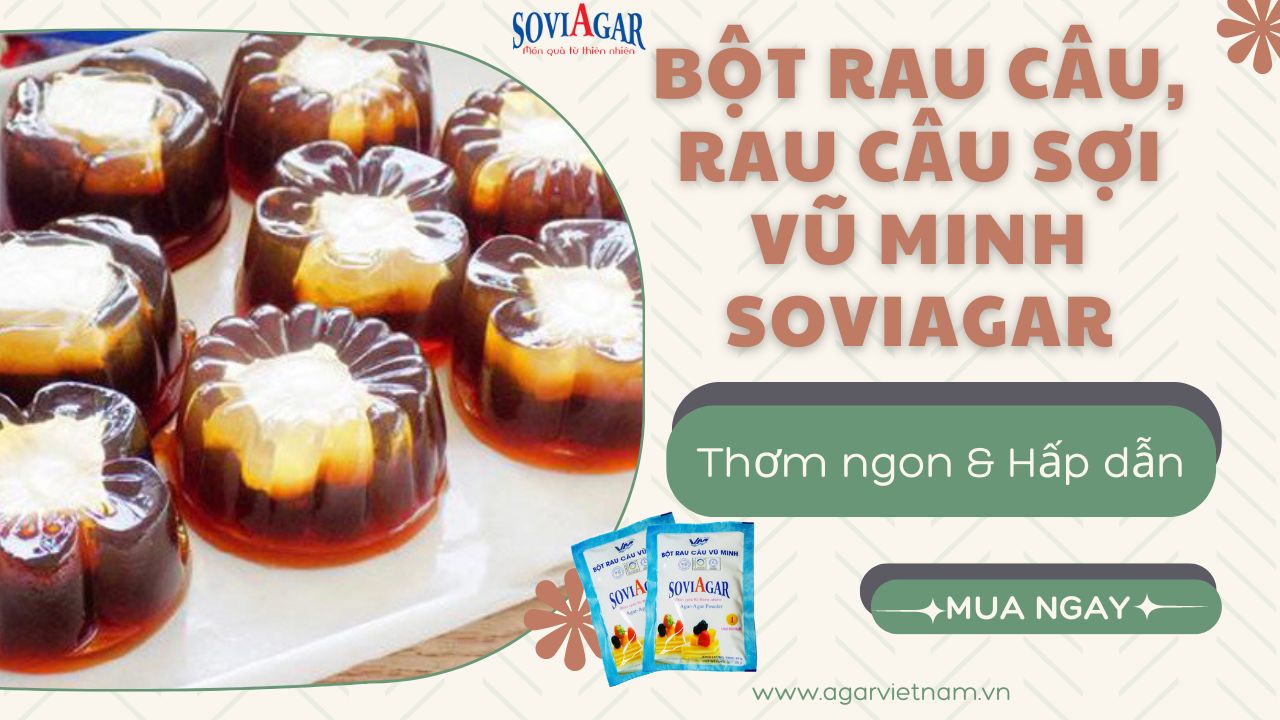 Bột rau câu, Rau câu sợi Vũ Minh Soviagar thơm ngon tự nhiên, an toàn cho sức khỏe